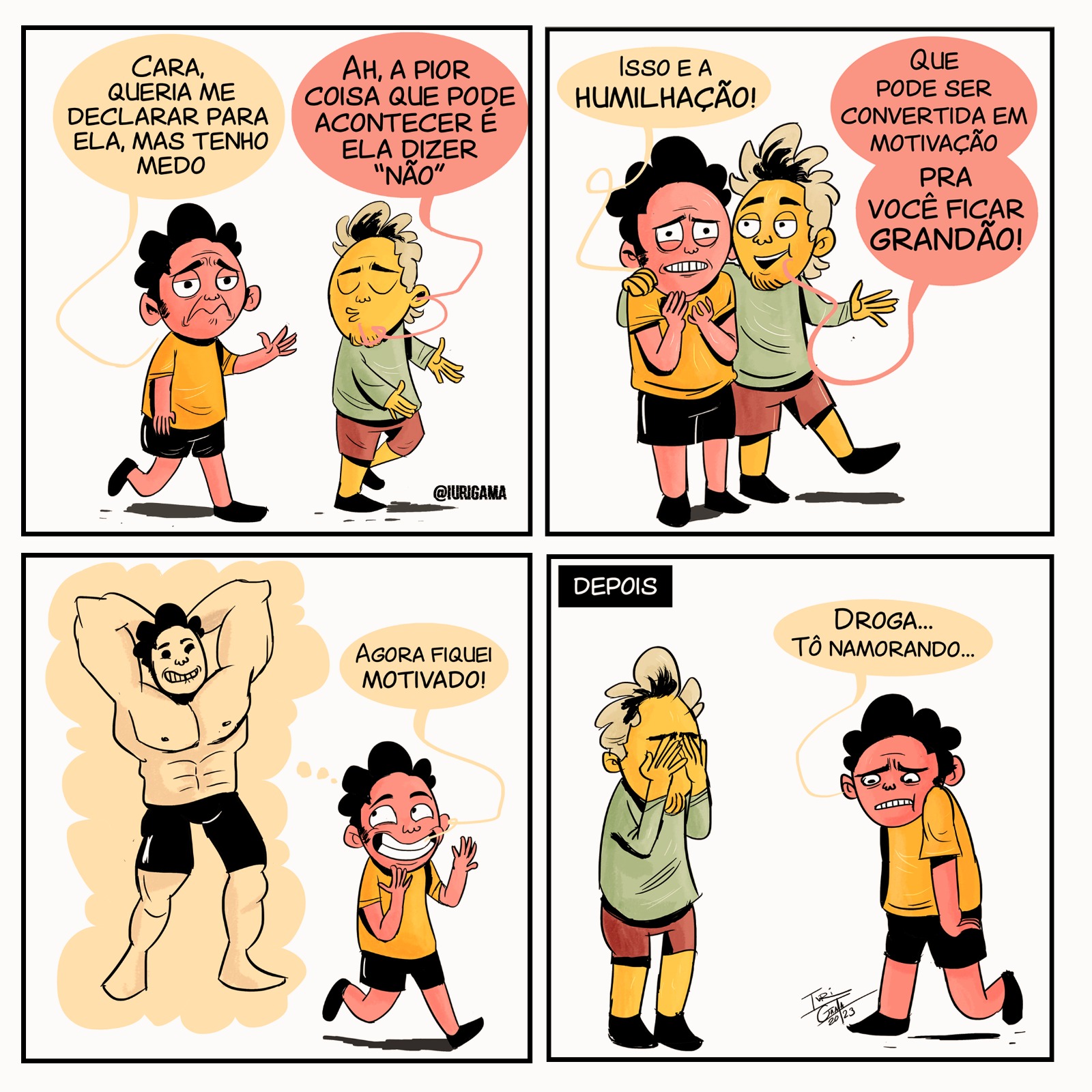 Queria me declarar para ela, tirinha