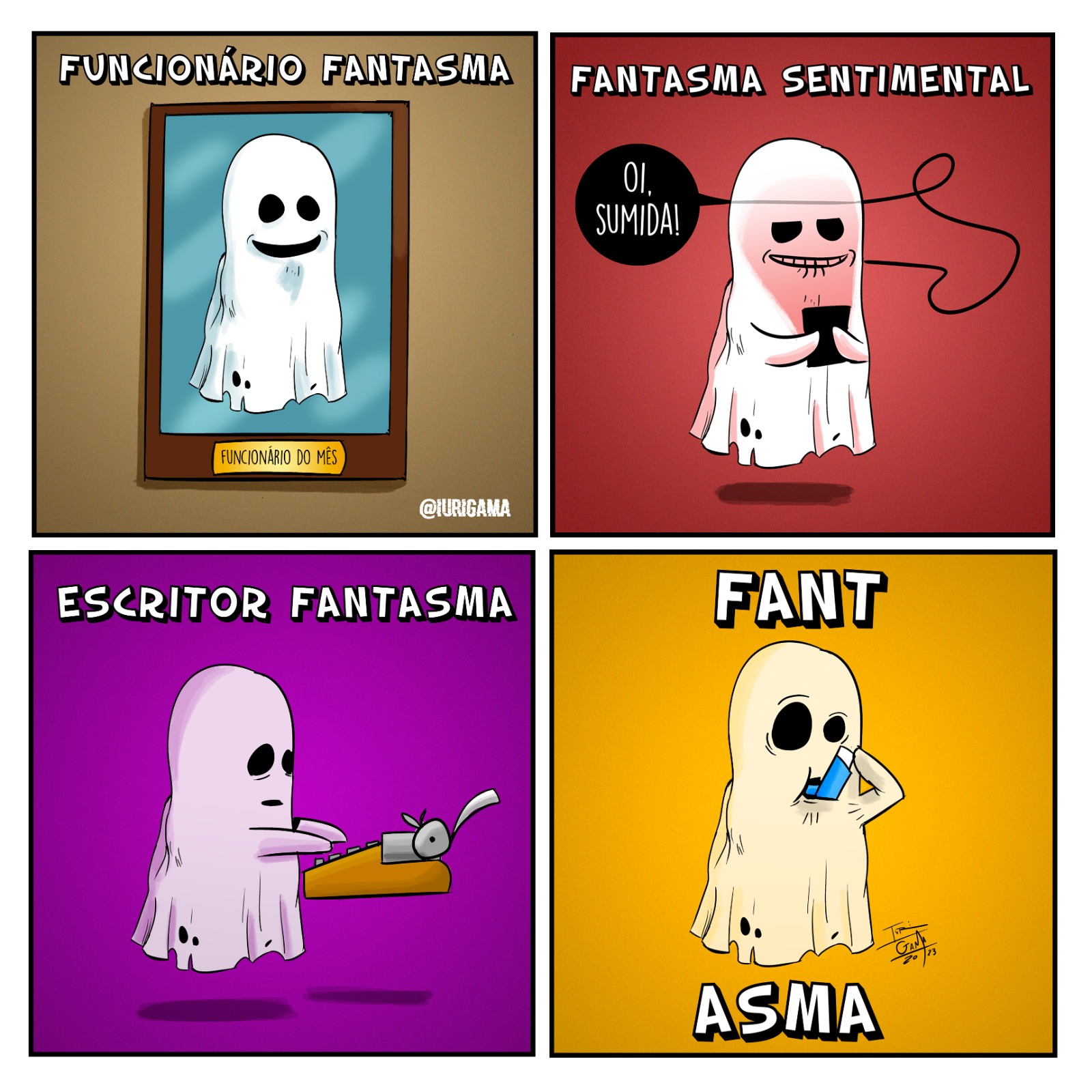 Tipos de fantasma, tirinha de humor