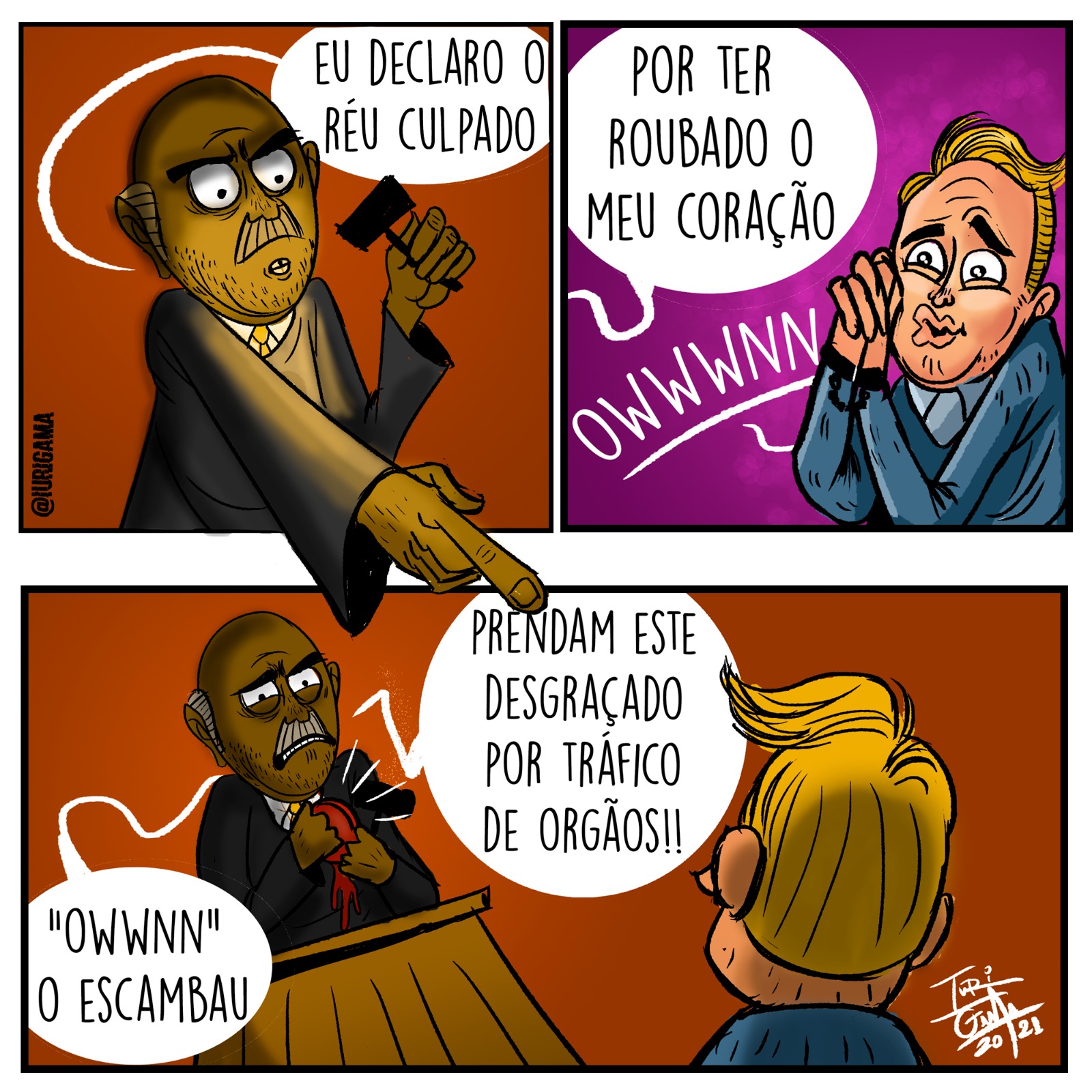 Tirinha do júri, Owwnn o escambau