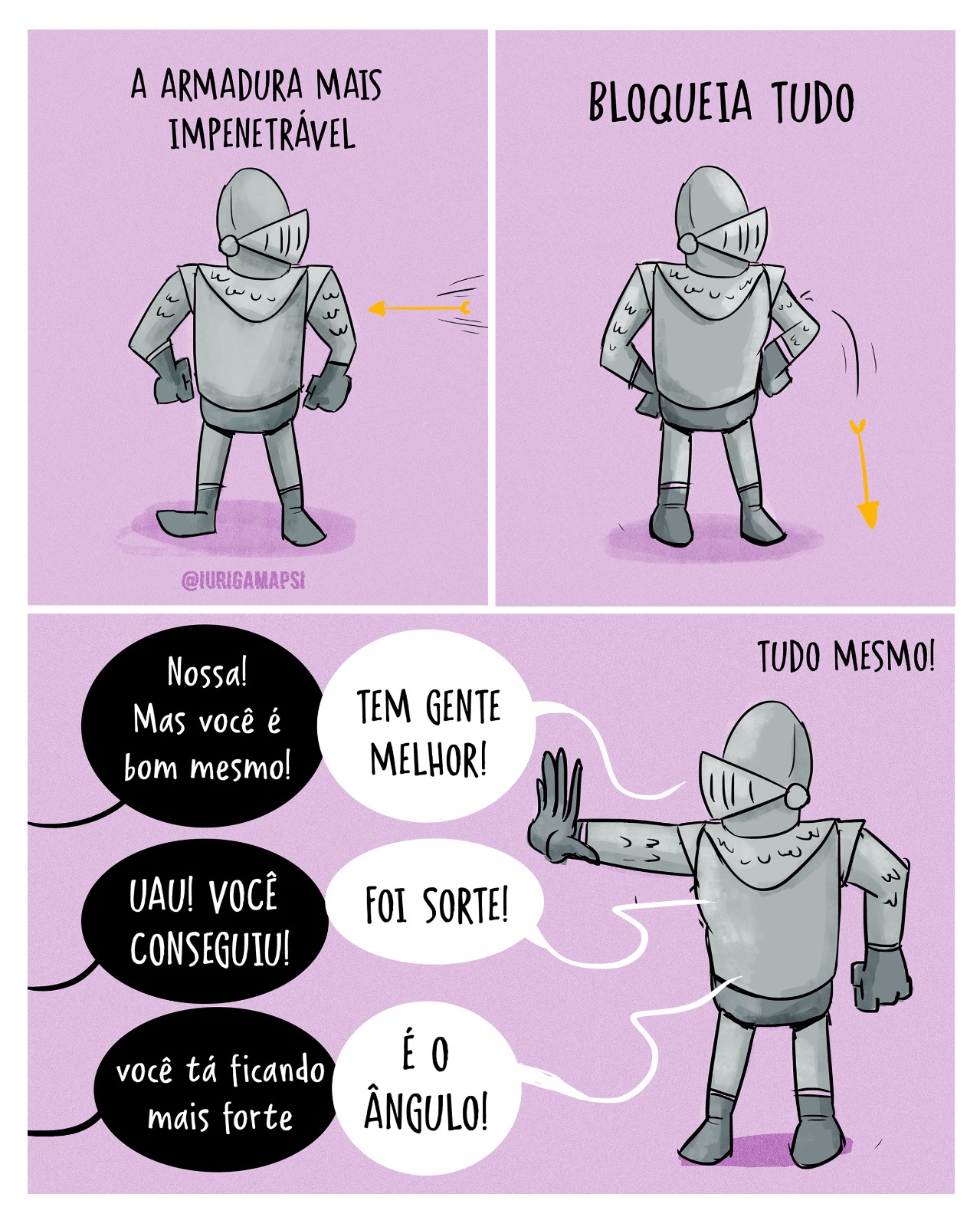 A armadura mais impenetrável, tirinha sobre autoestima